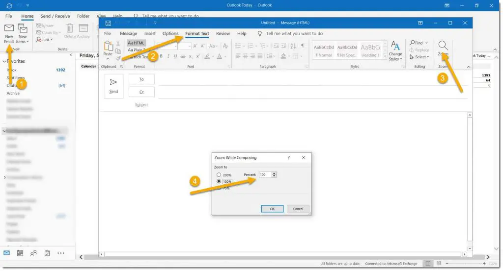 change font in outlook quick steps