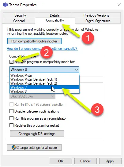 running-ms-teams-compatibility-mode-windows-7