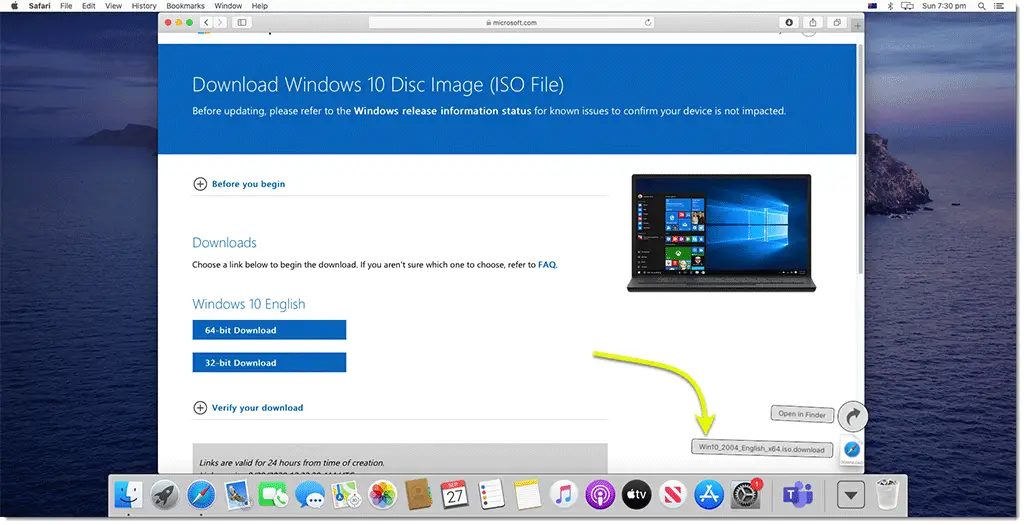 what is windows 10 iso for mac