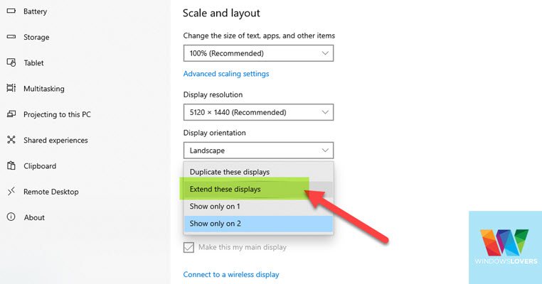 split monitor windows 10