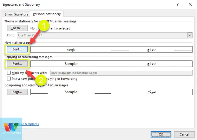 selecting-a-new-font-outlook