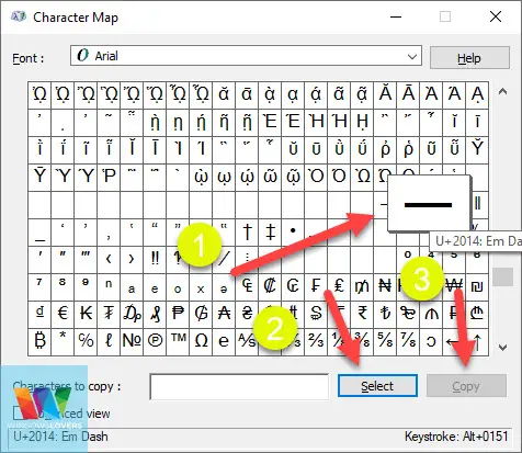 typing-em-dash-using-character-map