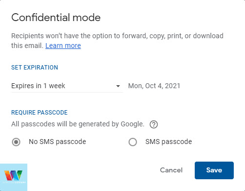 confidential-mode-settings