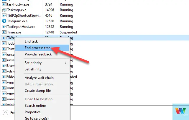 ending-tiworker.exe-process