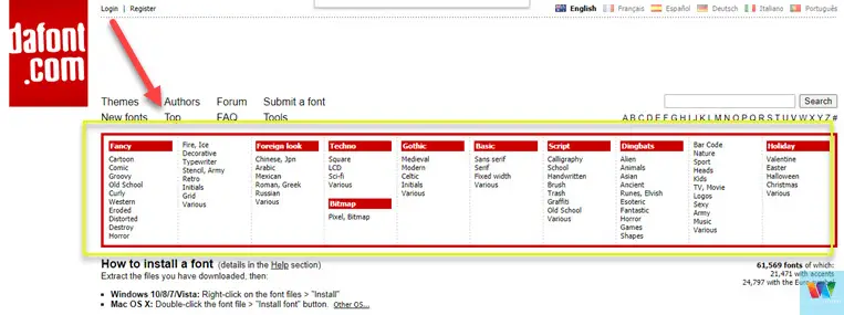 selecting-font-type-dafont