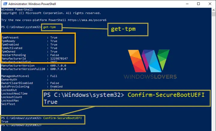 powershell-to-check-tpm-uefi-secureboot