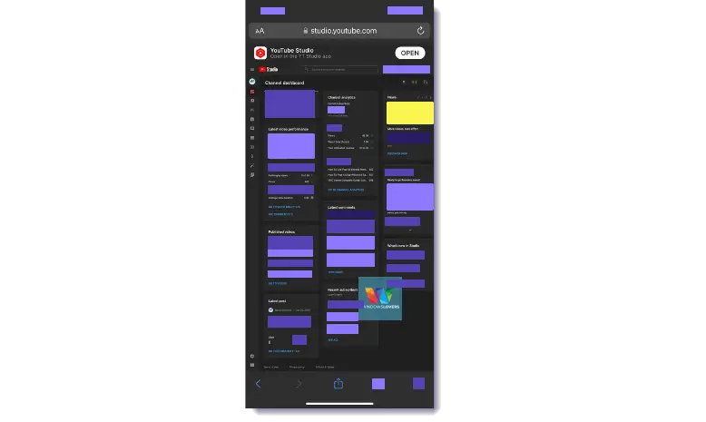 youtube-studio-desktop-site-on-safari-mobile-phone