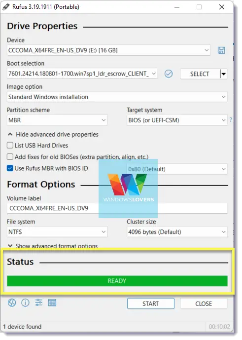 Final-step-of-rufus-windows-7-usb-tool-creation