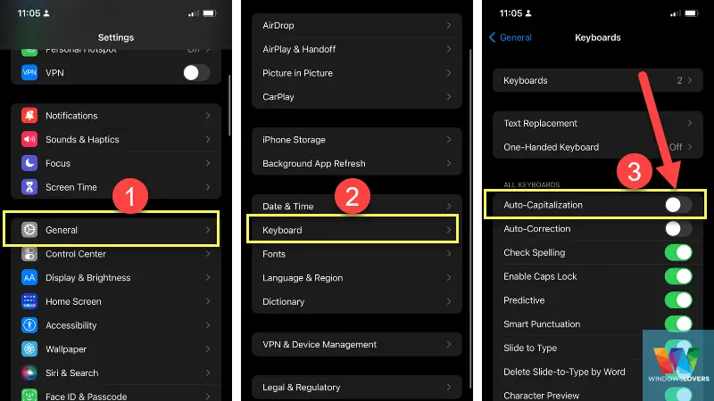 screenshots-to-disable-auto-capitalization-feature-on-iphone-ipad-ios