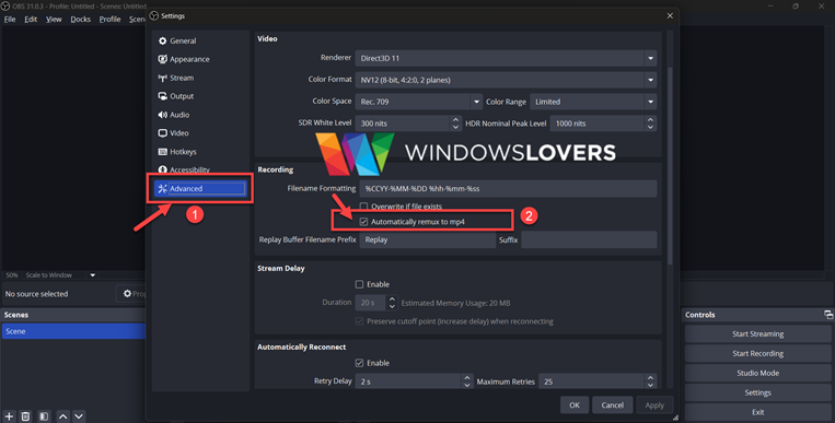 advanced-settings-automatically-remux-to-mp4-windows-11-windows-10
